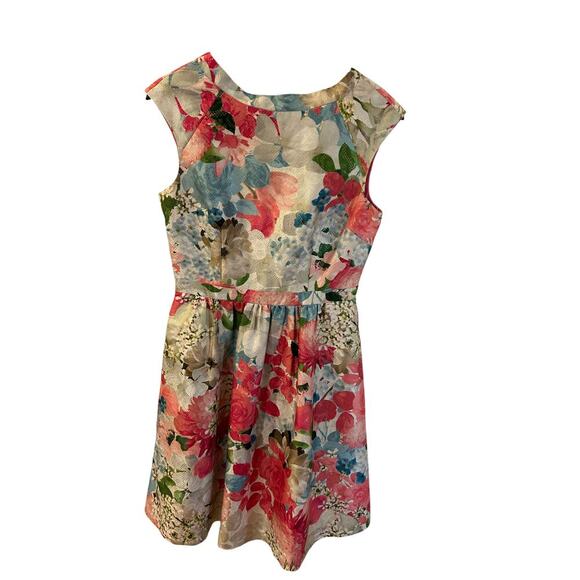 CYNTHIA STEFFE Presley Floral Fit And Flare Jacquard Pink Peony Dress Size 6 - Picture 2 of 9